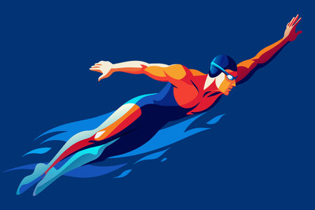 A man levitating above a surfboard in mid-air.のイラスト素材