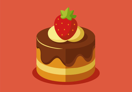A chocolate cake with a strawberry on top