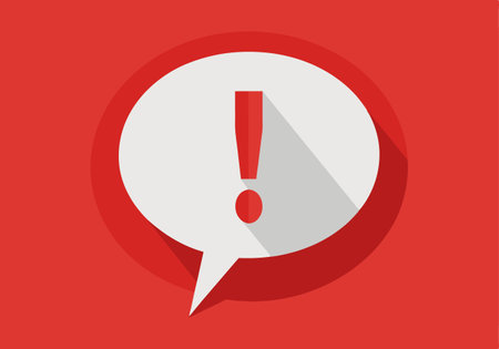 A red circle with a white exclamation point in the middle. The red and white color scheme is bold and attention-grabbing. The exclamation point suggests urgency or importanceのイラスト素材