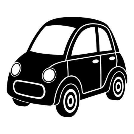 A black car with a white stripe on the sideのイラスト素材