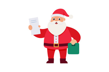 Santa with milk and cookiesのイラスト素材
