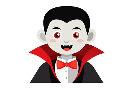 Boy dressed as Dracula for Halloweenのイラスト素材