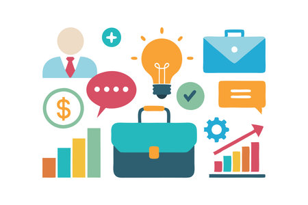 Professional business icons and elements with chartsのイラスト素材