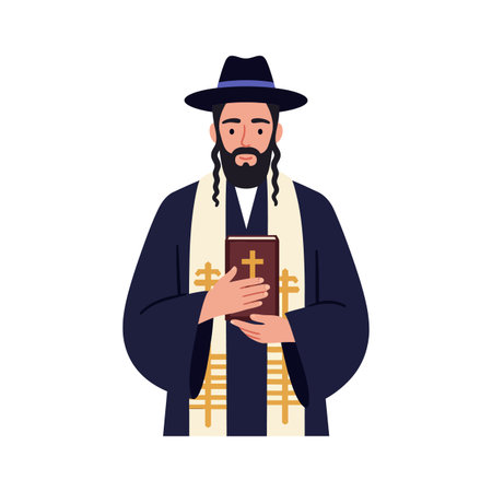 The transition shows the mans expression changing from serene to thoughtful as he holds the book.のイラスト素材