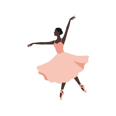 The first frame shows the dancer preparing, while the second captures her mid-leap, showcasing fluid movement.のイラスト素材