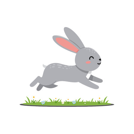 The rabbit transitions from still to energetic movement.のイラスト素材