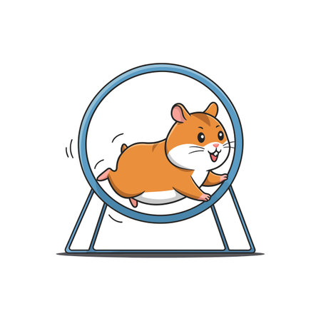 The hamster gains speed in the second frame.のイラスト素材