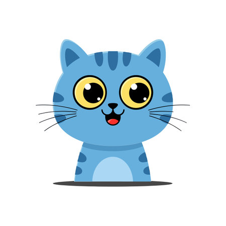 Cat transitions from neutral to playful expression in frames.のイラスト素材