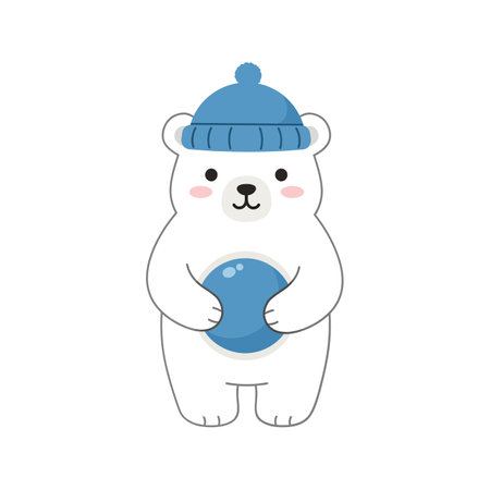 Polar bear transitions from standing to playful pose.のイラスト素材