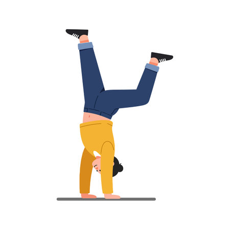 The character transitions from standing to holding position.