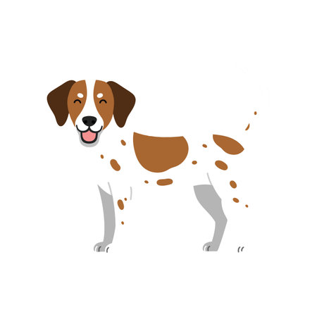 The dog transitions from standing to a playful pose.のイラスト素材