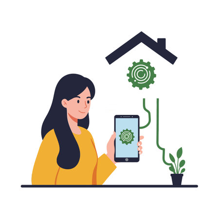 Transition from manual control to automated home managementのイラスト素材