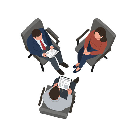 Transition from initial to final discussion in a meetingのイラスト素材