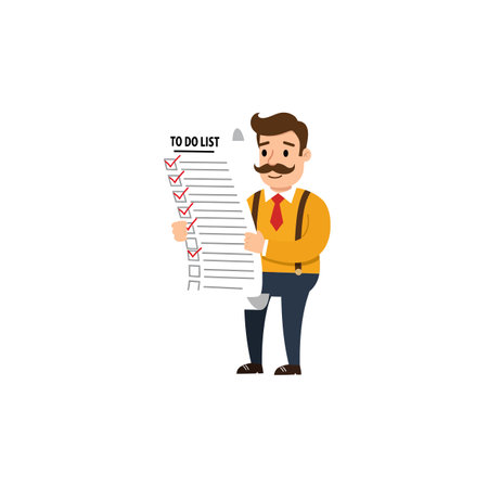Transition from empty to filled checklist items shownのイラスト素材