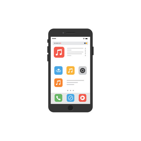 Transition from home screen to app selection screenのイラスト素材