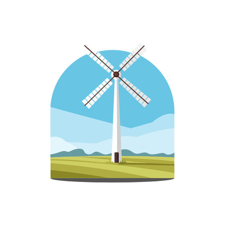Transition from still turbine to spinning motion illustrated.のイラスト素材