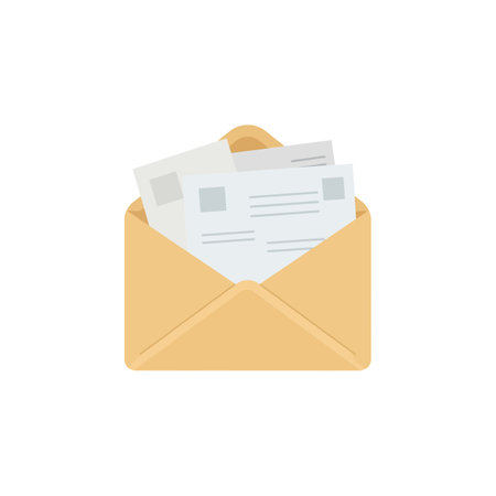 Transition from an empty to a filled envelope design.のイラスト素材