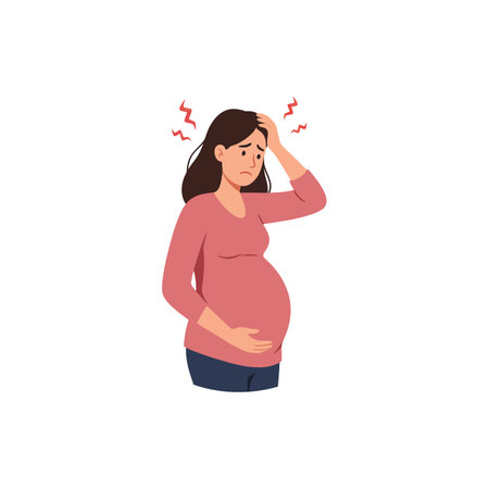 Emotion shifts from worry to calm between frames.のイラスト素材