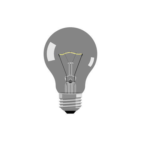 A clear light bulb with visible filament details, representing innovation and simplicity in a clean, minimal vector illustration.のイラスト素材