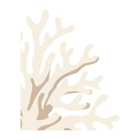 This vector illustration shows an abstract coral branch in beige and light brown colors, creating a natural and calm atmosphere. Peaceful mood.のイラスト素材