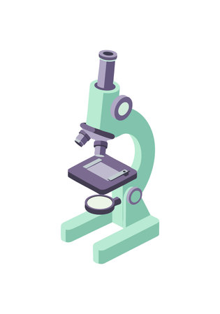 Microscope used for magnifying small objects for scientific research and analysis in laboratories,...