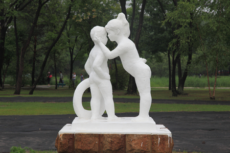 Sculpture at gardenの写真素材