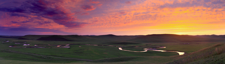 Prairie sunsetの写真素材