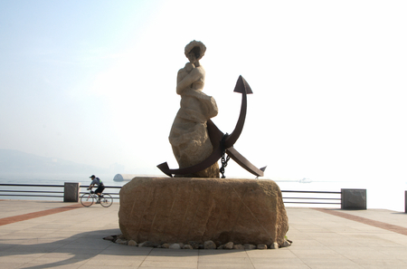 Weihai Beach sculptureのeditorial素材