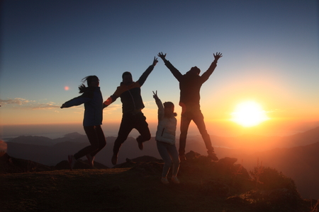 Cattle mountain sunriseの写真素材