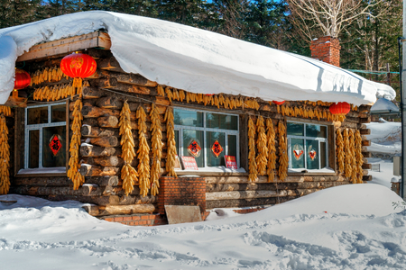 China snow Townshipのeditorial素材