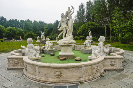 Ancient Greek portrait statue at volga manorのeditorial素材