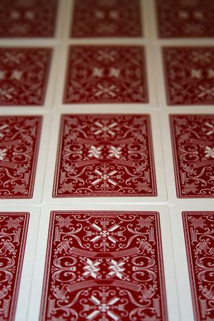 Close up of a pile of playing cards.