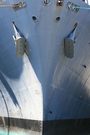 Close up of a front of a ship.の写真素材