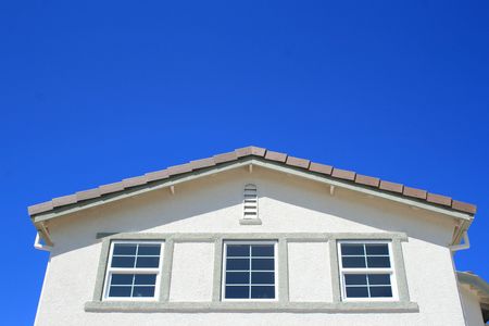 Close up of the windows of a house. 