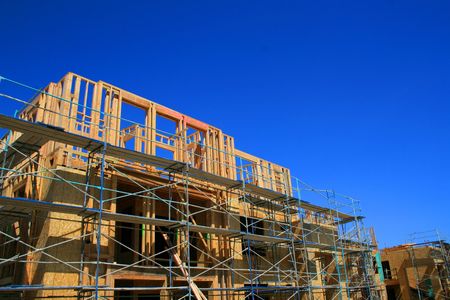 Close up of the buildings under construction.