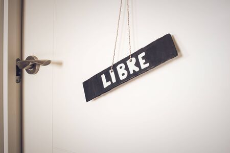 white door with free signの写真素材