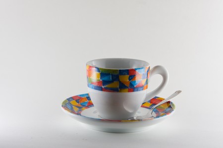 a coffee cup with a white backgroundの写真素材