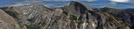 Half Dome and Clouds Rest viewed from North Domeの写真素材