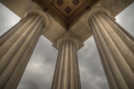 Columns supporting a replica of the Parthenon in Nashville, TNの写真素材