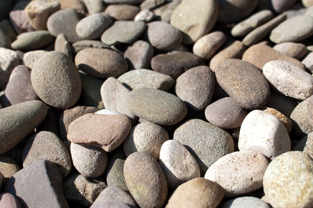 Rover stones of different colors laid out on the ground