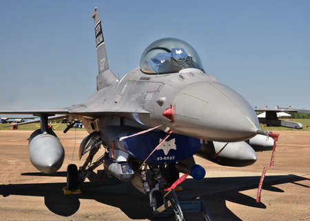 An Air Force F-16 Viper/Fighting Falcon on the runway