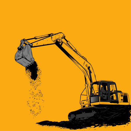 Excavator vector illustration loader earthのイラスト素材