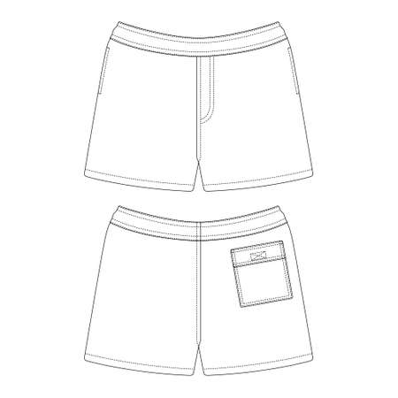 Template swim trunks vector illustration flat design outline clothingのイラスト素材