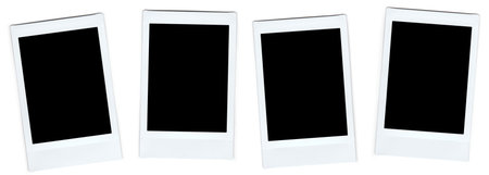 Set of realistic vintage frame photo template, instant photo frame isolated in transparent PNG.