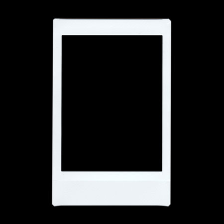 Realistic vintage frame photo template, instant photo frame isolated in transparent PNG.の写真素材