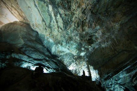 CACAHUAMILPA, MEXICO: Grutas de Cacahuamilpa (Cacahuamilpa caves) is one of the largest cave systems in the world, where the formations are still growing.の写真素材