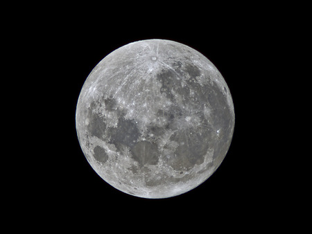 Close view of the full moon on December 3, 2017, known as a super moon.