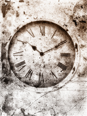 Clock face textured with gradient brown and grey tones for a rough touch.の写真素材