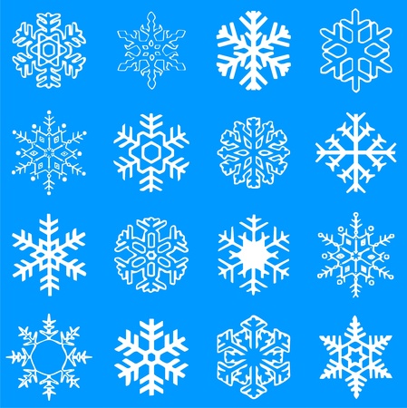 Collection of beautiful vector winter snowflakesのイラスト素材