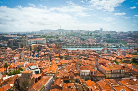 Beautiful view of Porto old city, Portugalの写真素材